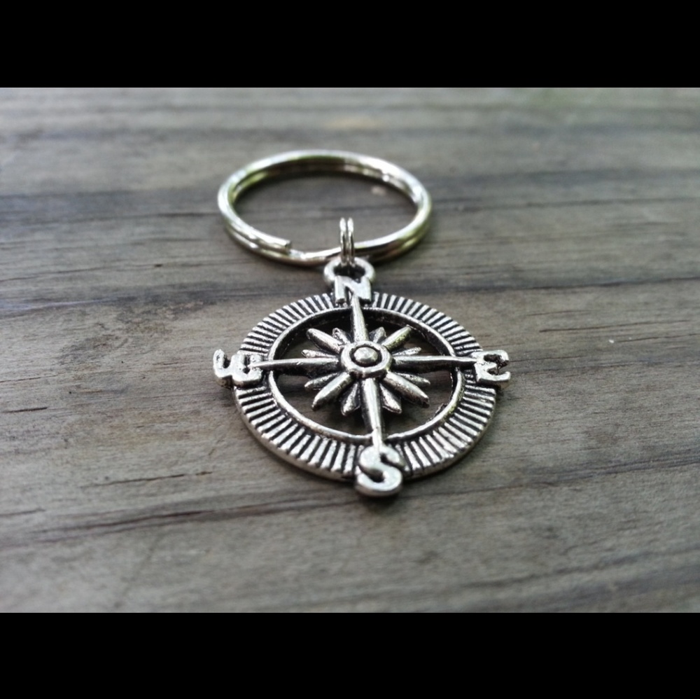 Compass Keychain Nautical Traveler Travel